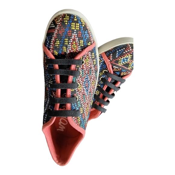 SAM EDELMAN Girl's Naomi BOHO Colorful Woven‎ Slip On Sneakers - Picture 6 of 8